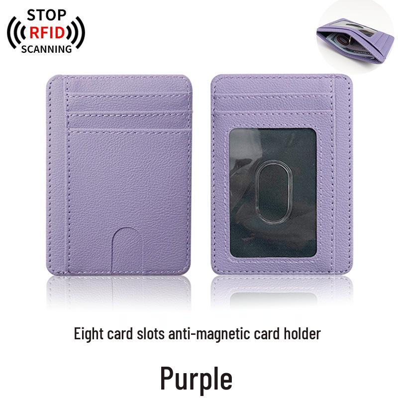 RFID Anti-Demagnetization Card Holder - Unisex PU Multi-Card Slot Sleeve