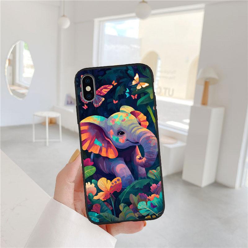 CJ5 Animal Elephant Soft Shell Phone Case for iPhone SE X XS XR 11 16E 17 Pro Max Air 8 7 6 6s Plus