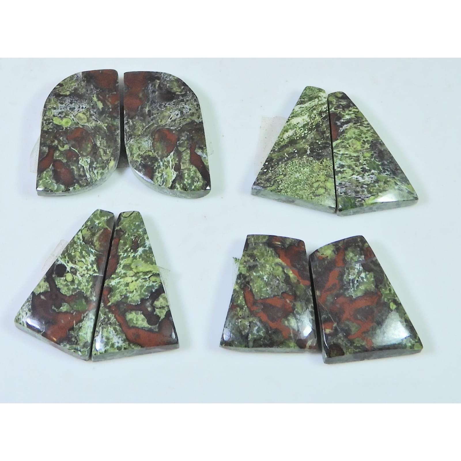 22-23 MM Natural Dragon Jasper Matched Pair Fancy Loose Gemstone 4 Pair Lot C-1006