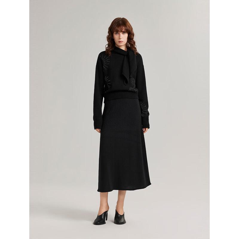 ELLE Women's High-Waist A-Line Long Skirt