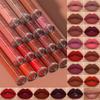 12 Piece Set Liquid Lipstick Matte Velvet Lip Gloss Set Dark Red Brown Lip Glaze Kit Waterproof Moisturizing Transparent Lip Oil