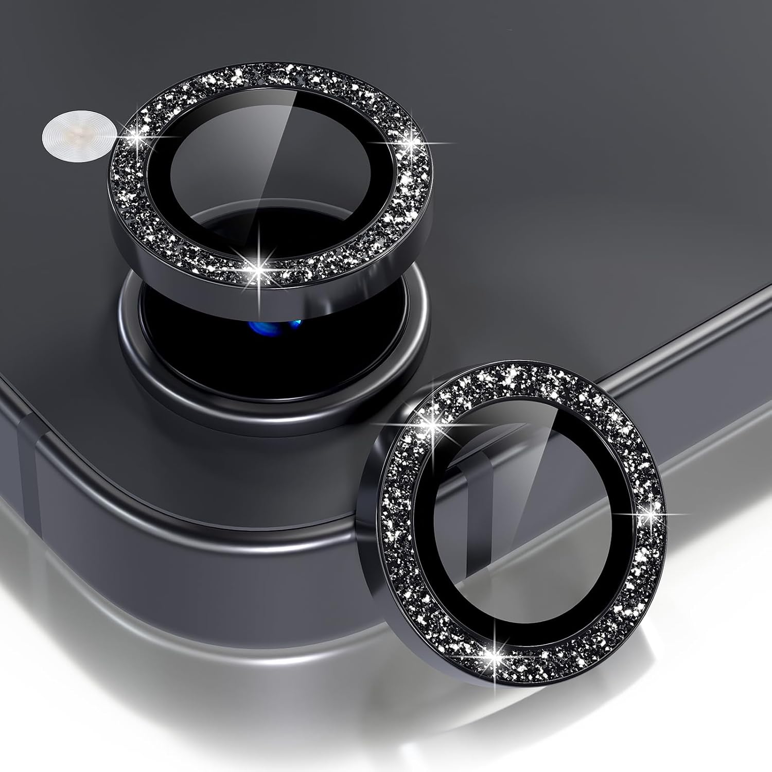 

Блестящая Защитная Крышка Объектива Камеры для Iphone 17 Air 16 E 16E 16 Pro 15 Plus 14 Pro Max 13 12 Mini 11 Закаленное Стекло Защитная Крышка Объектива Камеры iphone 17 pro max чёрный