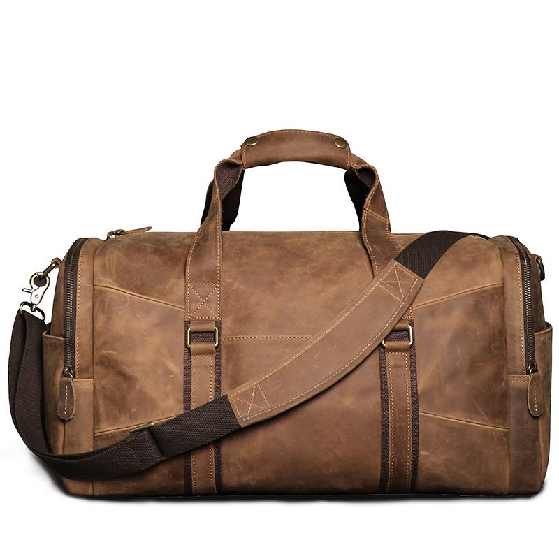 

Men s Retro Leather Travel Shoulder Bag - Large Capacity Crossbody Luggage