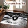 Custom Rug Las Vegas Raiders Pattern Print Name Text Soft Non‑Slip Floor Carpet for Home Indoor Decoration