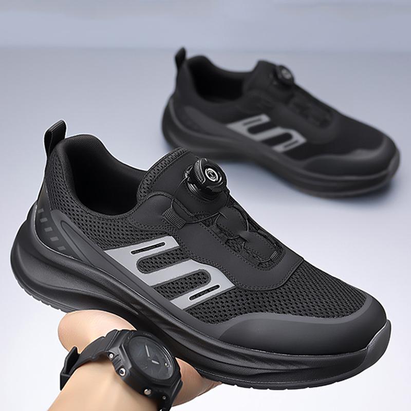 Sommer Herren Sneaker mit Drehverschluss Bequeme Rutschfeste Schnürschuhe Langlebige Schuhe für Herren Outdoor-Aktivitäten Freizeitschuhe