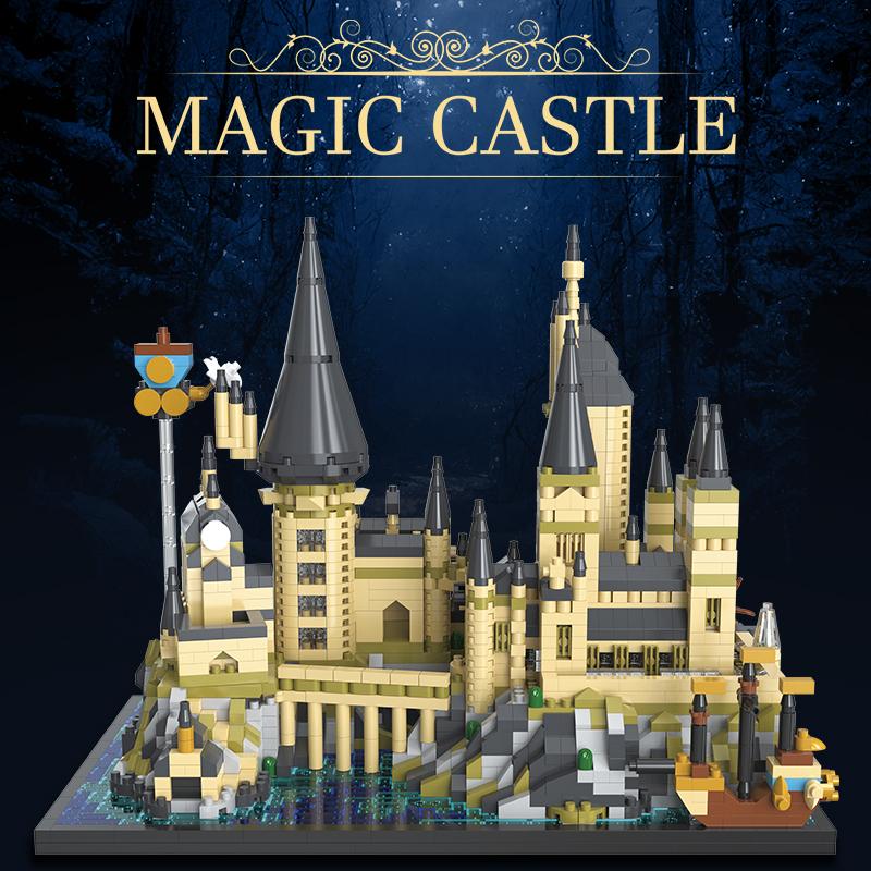 Novos Conjuntos de Micro Blocos de Construção Castelo de Wizardry Harry Potter Arquitetura Gótica Kit Modelo DIY para Crianças e Adultos Presentes 2700+ peças