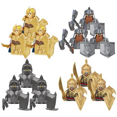 3 peças Senhor dos Anéis Elfos Orcs Exército Anão Rohan Mini Figuras de Ação Brinquedo Blocos de Montar Brinquedos de Montar para Crianças Presente de Aniversário