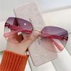 Retro Sunglasses Women Brand Designer Rimless Gradient Sun Glasses Fashion Shades Outdoor Sports Frameless Eyeglasses