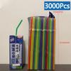 50-3000PCS Black&Colorful Drinking Straws Party Rietjes Kunststof Beverage Straw Milk Tea Kitchen Accessory Wholesale