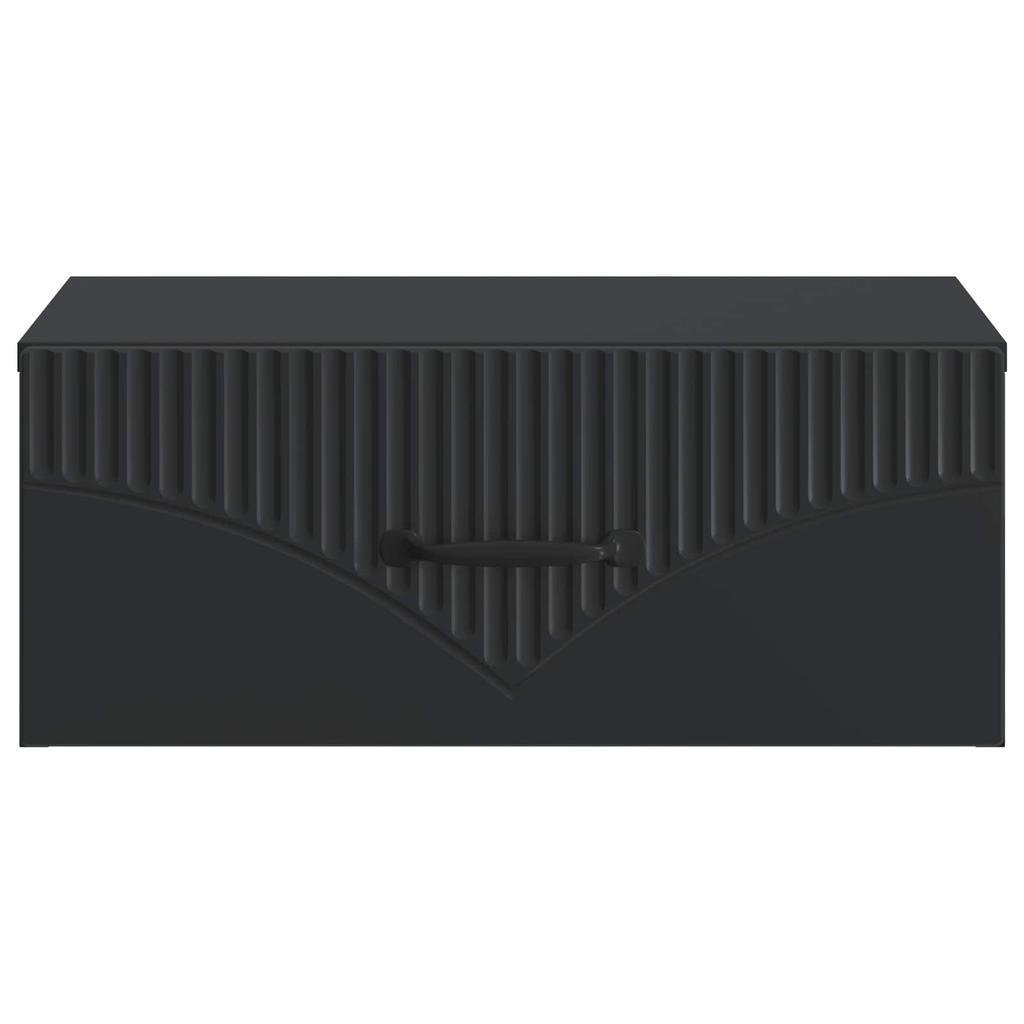 Wall Mounted Nightstand Black 49 X 34.5 X 20 Cm