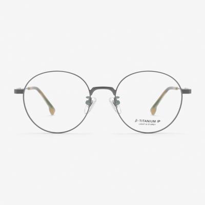 Aloeyewear [ALOXROUNZ] Kulatý brýlový rám z beta titanu ARA8112 C3 Broušená šedá