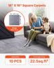 Carpet Tiles 457x457 Mm, 10 Pack Peel and Stick Carpet Square Rug, Self Adhesive Commercial Floor Soft Padded for Seamless Cover 2.1, Easy DIY