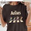The Aussies Australian Shepherd Shirt, Abbey Road Parody T Shirt, Aussie Dog Lover Gift, Funny Australian Shepherd Mom Dad Tee
