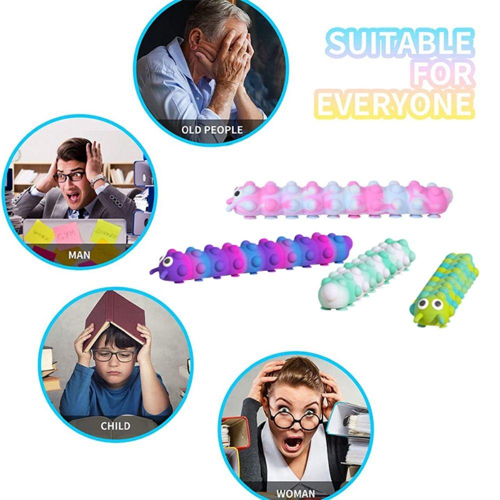 Gift Fidget Squeeze Suction Cup Toys Caterpillar Sucker Bubble Caterpillar Fidget Sucker Toys