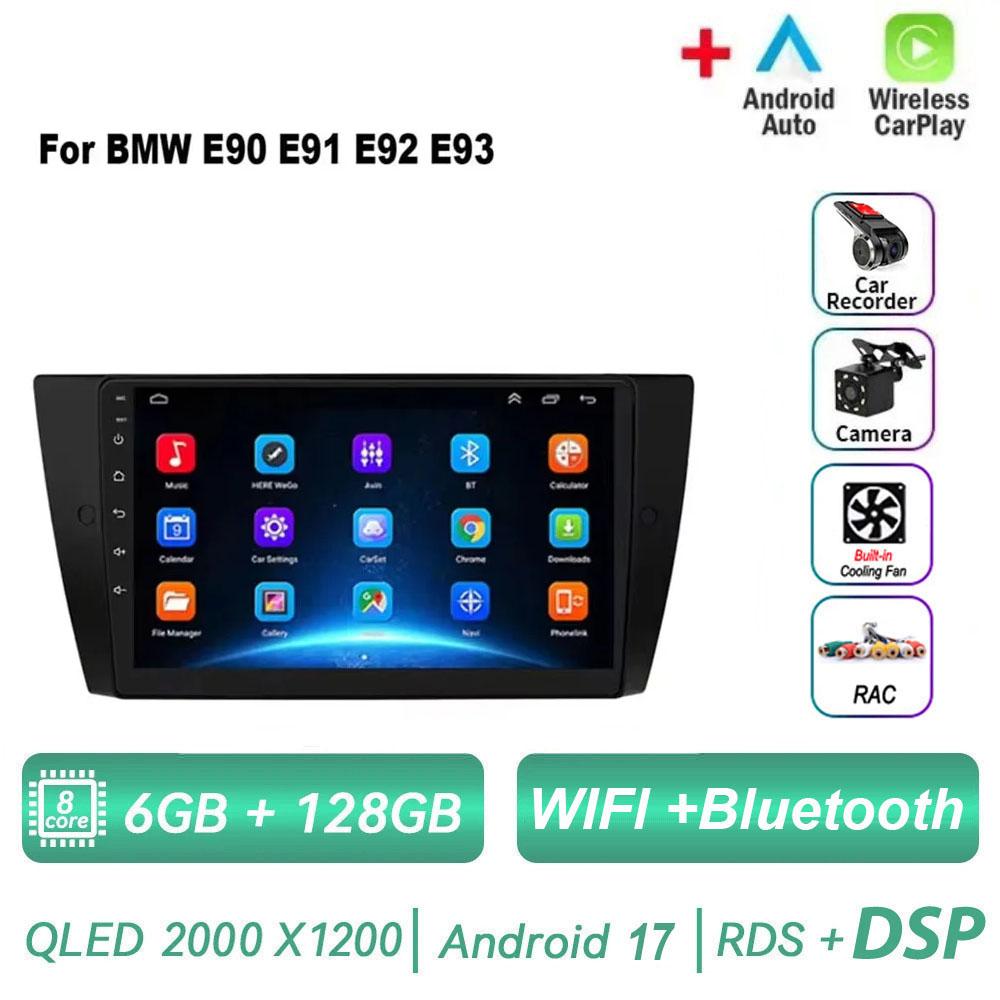 Autoradio multimédia Android 17 pour BMW E90 E91 E92 E93 Série 3, Navigation GPS, Stéréo Audio, Unité centrale 1 Din 2DIN sans lecteur DVD