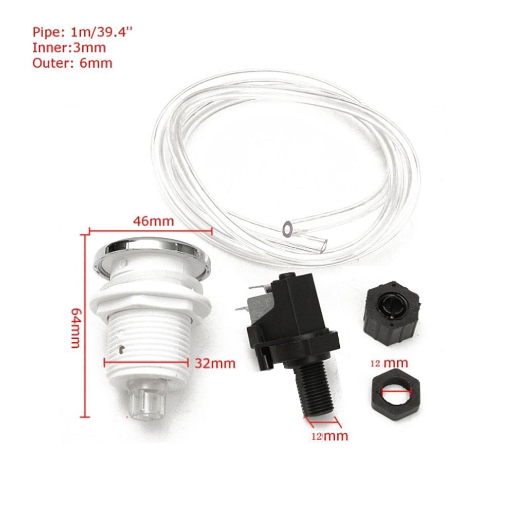 250V 16A Bath Tub Spa Waste Garbage Disposal Self-Lock Air Switch Push Button 32mm On Off Push Air Pressure Button Switch 5-10KP