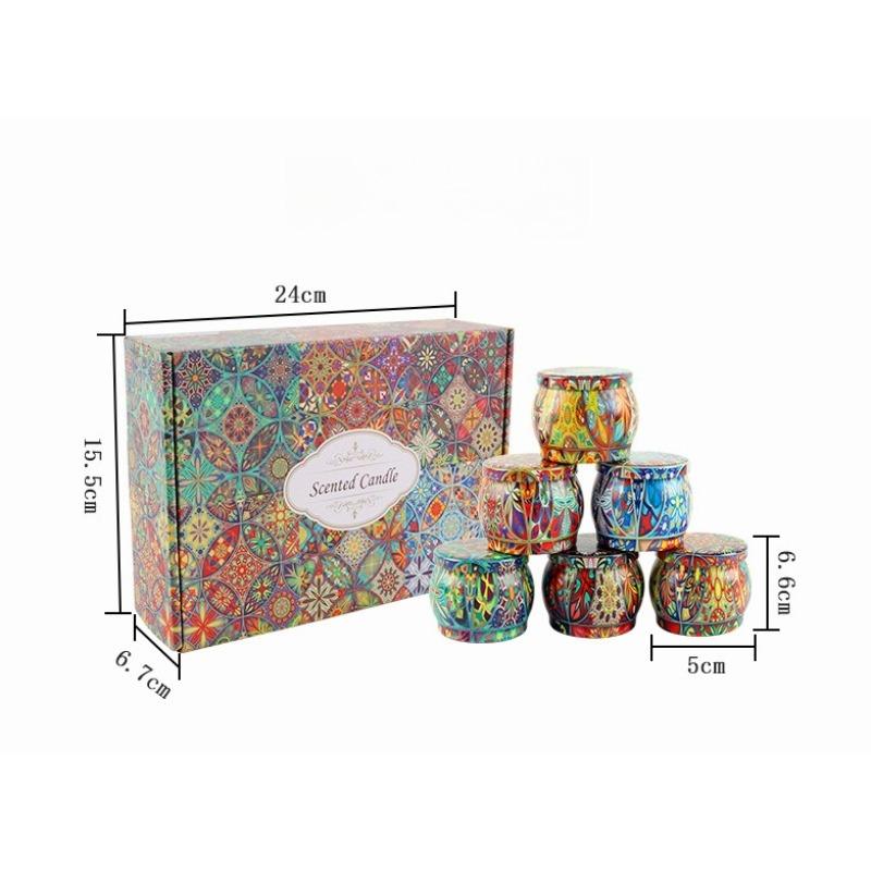 

European and American Aromatherapy Candle Creative Aromatherapy Plant Oil Candle Set of Six Pieces