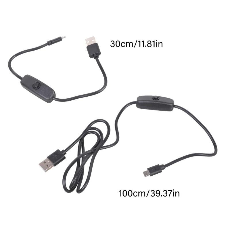 USB To Tiny USB Charging Cable Featuring On Off Switches 30cm/100cm for Convenient Power Control of Electronic Devices