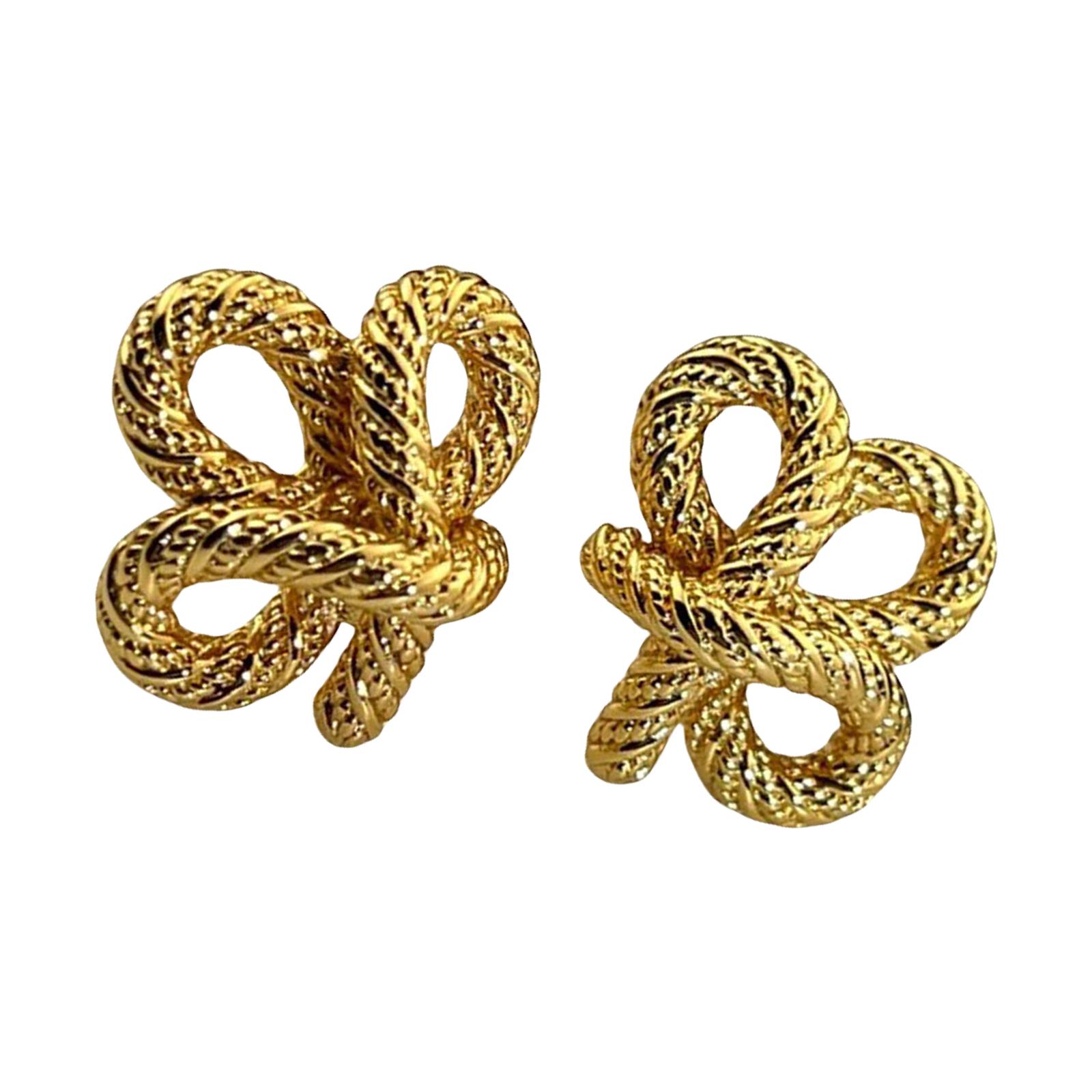 

Элегантные серьги-гвоздики из сплава с золотым/серебряным покрытием, плетеные узлом, для женщин, модные аксессуары для ушей, персонализированные украшения для вечеринок золотой