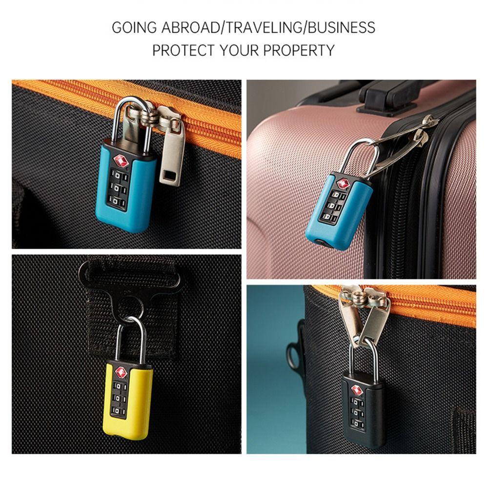 New Plastic TSA Customs Code Lock for Travel Luggage Password Changeable Lock Contrast Color Design Padlock Combination Lock