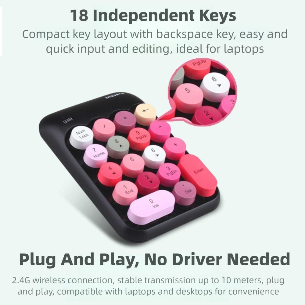 Rechargeable Digital Keyboard Colorful Accounting Keyboard Mini Portable Keypad  Office