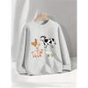 Kids Sweatshirt Autumn Round Neck with Farm Animal Print, Comfortable Casual Top,Spring Fall Sweatshirt