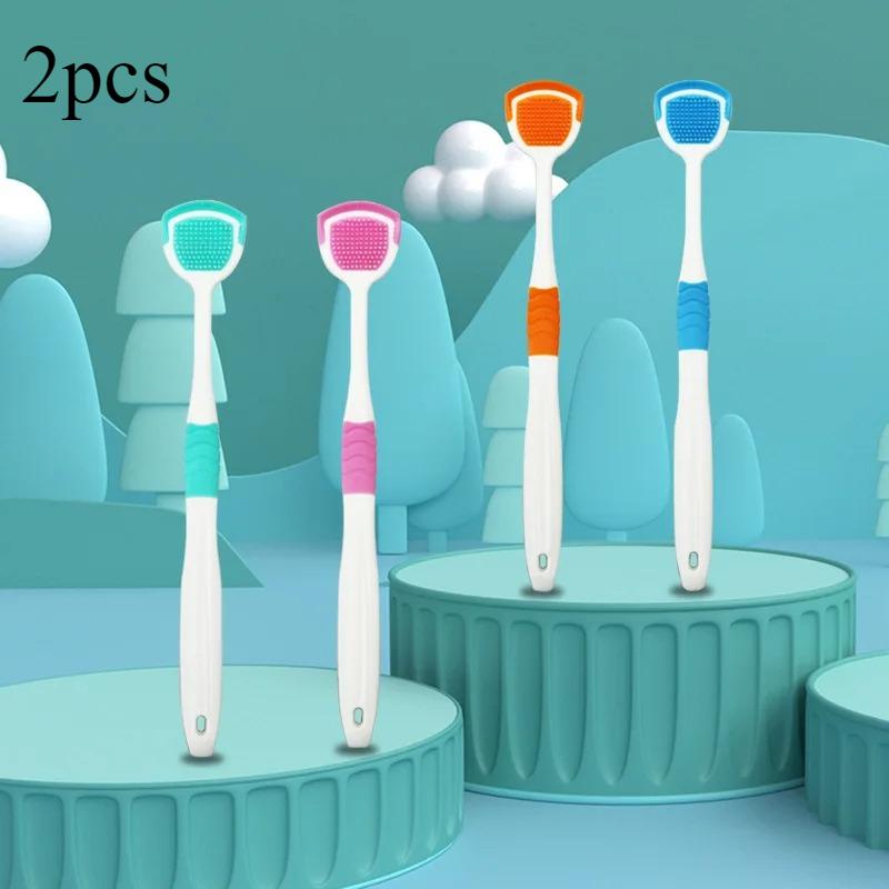 Tongue Coating Brush Multifunctional Tongue Scraper Silicone Tongue Scraper Double-effect Tongue Coating Cleaning Brush