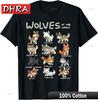 Chibi Wolves Animals of The World T-Shirt Global Wolf Collection Tee Fresh Tshirts Casual Cute Cool Tops Aesthetic Short Sleeve