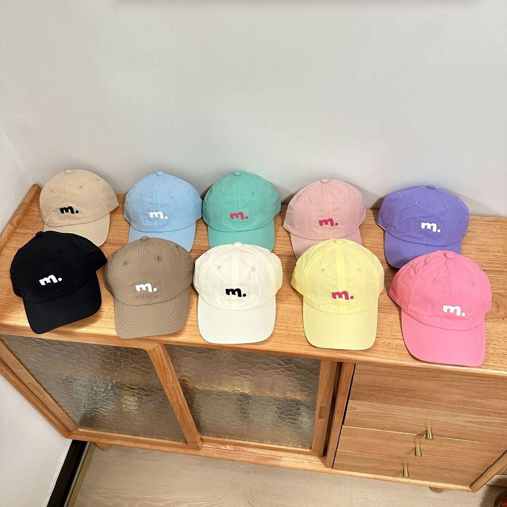 Candy Color Children Baseball Hat Embroiderey Teenagers Peaked Cap Quick Drying Sun Hat Boys/girls