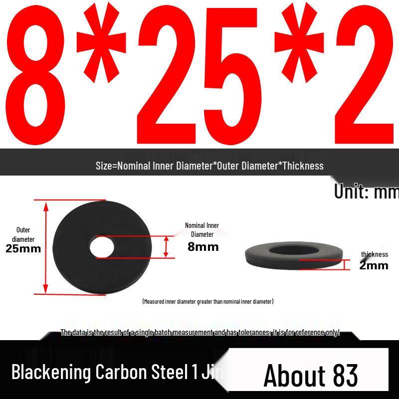 Blackened Thickened Oversized Metal Washer