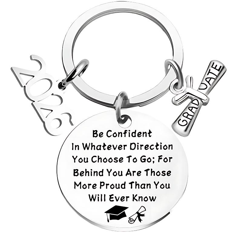 2026 Graduation Gifts Stainless Steel Keychain Personalized Keyring School Graduation Souvenir Fashion Pendant Accessories