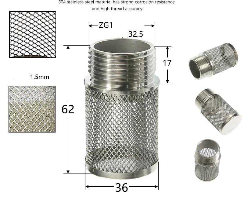 304Stainless Steel Female Thread Filter Agriculture Irrigation Mesh Filter Water Pump Hose Mesh Filter Aquarium Fish Tank Filter
