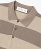 MAN ON THE BOON Striped Long Sleeve Polo Knit_Brown 4716113018