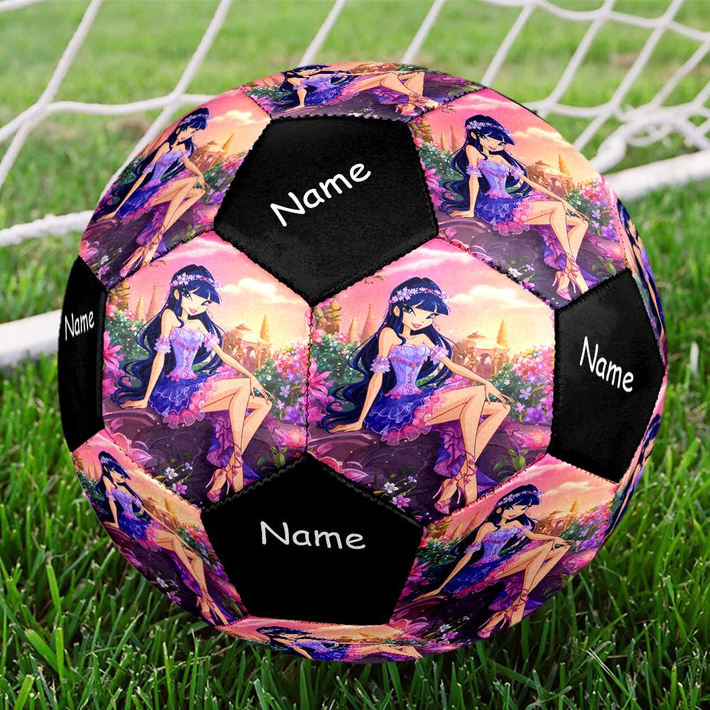 Custom Name Winx Club Theme Size 5 Soccer Ball, Suitable for Both Indoor and Outdoor Matches, a Gift Suitable for Everyone.