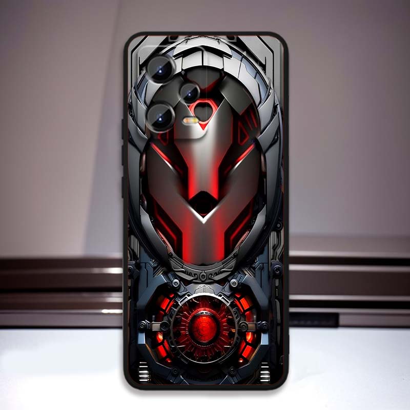 Mechanical style pattern For Xiaomi Redmi Note 15 14 13 12 12S 11E 11 11S Pro Plus 4G 5G Black Soft TPU Phone Case