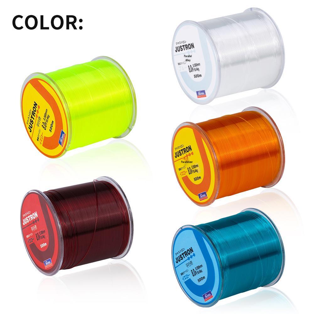 Lure 500m Reinforced Nylon Line: Colored Sea Rod Fishing Line with Parallel Winding Reel.