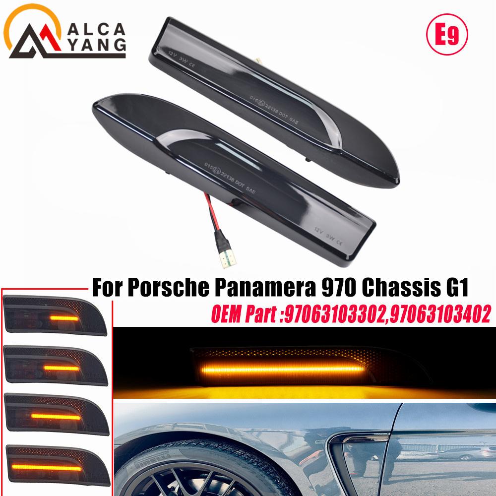 Dynamic LED Side Marker Turn Signa Indicator Lights for Porsche Panamera 970 Chassis G1 Before Facelift 2009-201