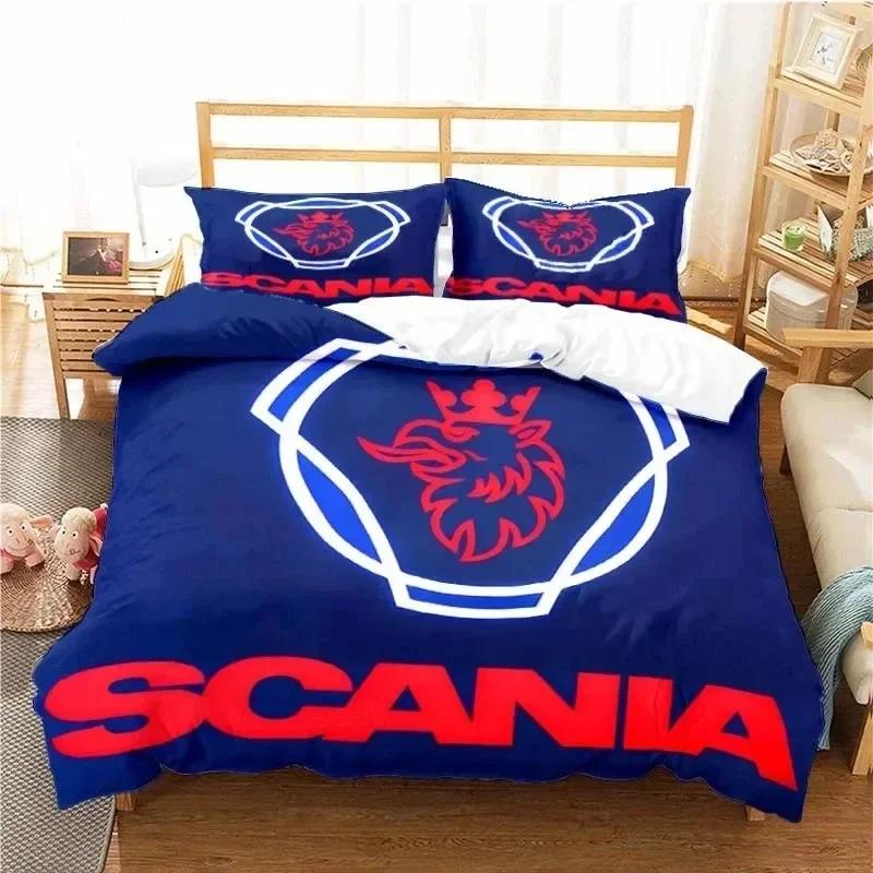 

Комплект постільної білизни з логотипом Scanias Truck Хлопчики Дівчата Twin Queen Size Підковдра Наволочка Ліжко Діти Дорослі Мода Домашній Текстиль EU Single 135x200cm