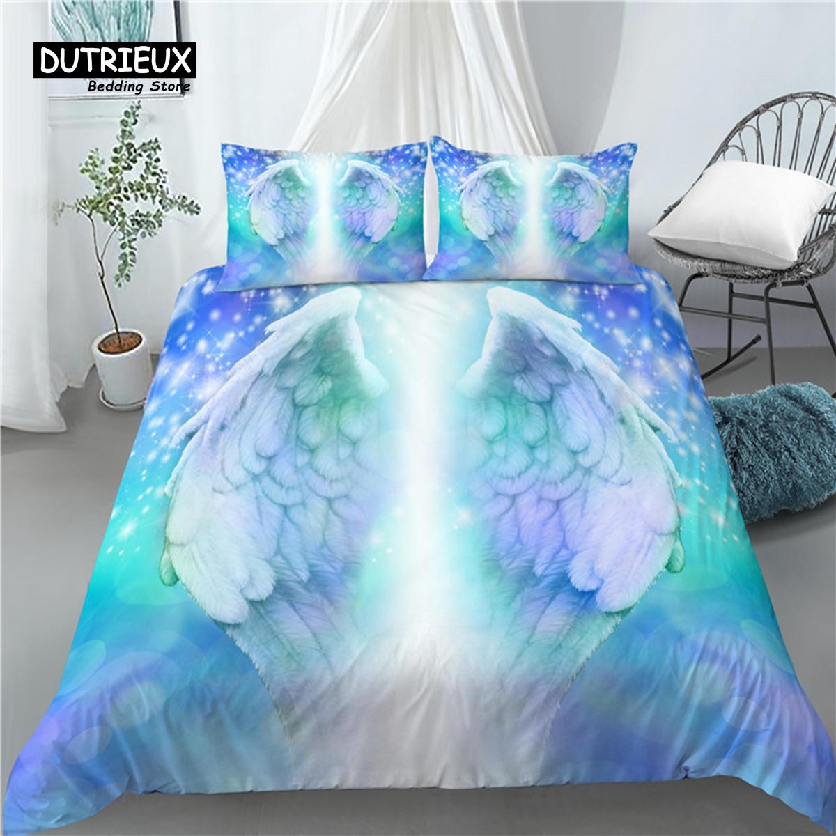 

Warm Durable Queen King Home Living Luxury 3D Angel Wings Print 2 3Pcs Comfortable Sets and EU US AU Size Quilt Comforter (quilt)-EU Single(135*200cm)3pcs