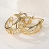 Concise Golden Plated Hollowed Hoop Earring for Women Exquisite Punk Style Party Banquet Jewelry Accessories Crafts Gift