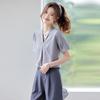 Tluoman Women's V-Neck Short Sleeve Commuter Blouse