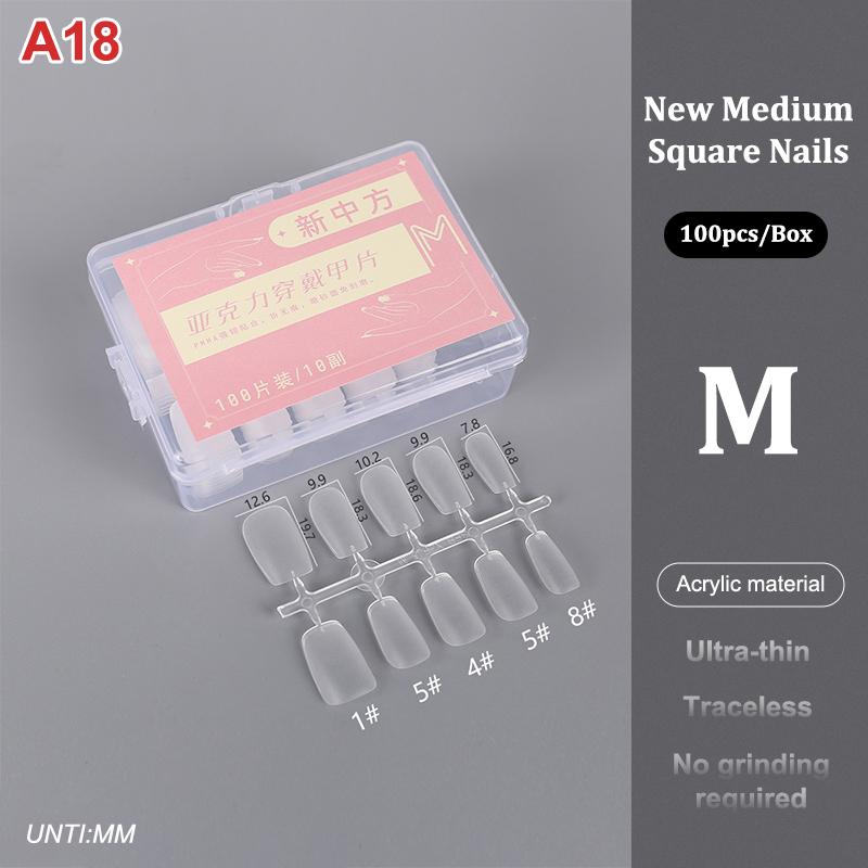 100Pcs/Box Matte Fake Nails No Polishing Press On False Nails Medium Short Design High Matt Soft Gel Nail Tips For Extension
