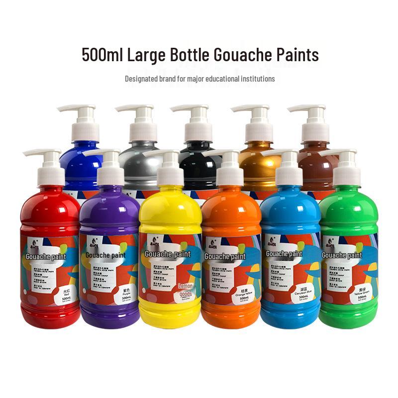 Kunstbedarf: 24-Farben 500ml Waschbares Gouache-Farben-Set für Bildungseinrichtungen und Kinder
