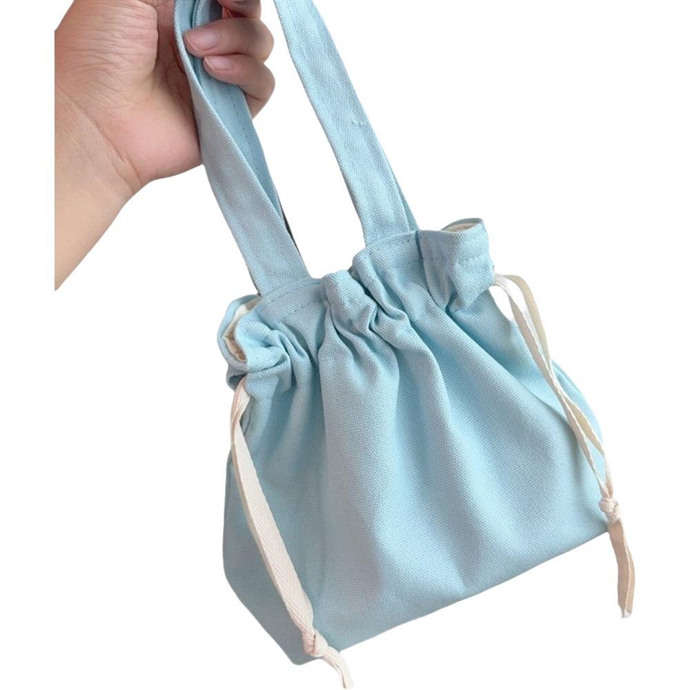 Solid Color Drawstring Storage Bag Large Capacity Portable Toiletry Bag Fashion Cosmetic Bag  Women