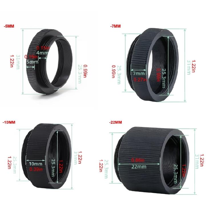 Přesné konverzní kroužky C na CS Pro CCTV kamery Optická zařízení Adaptér objektivu C-Mount pro fotoaparáty S rozhraními 25,3 mm