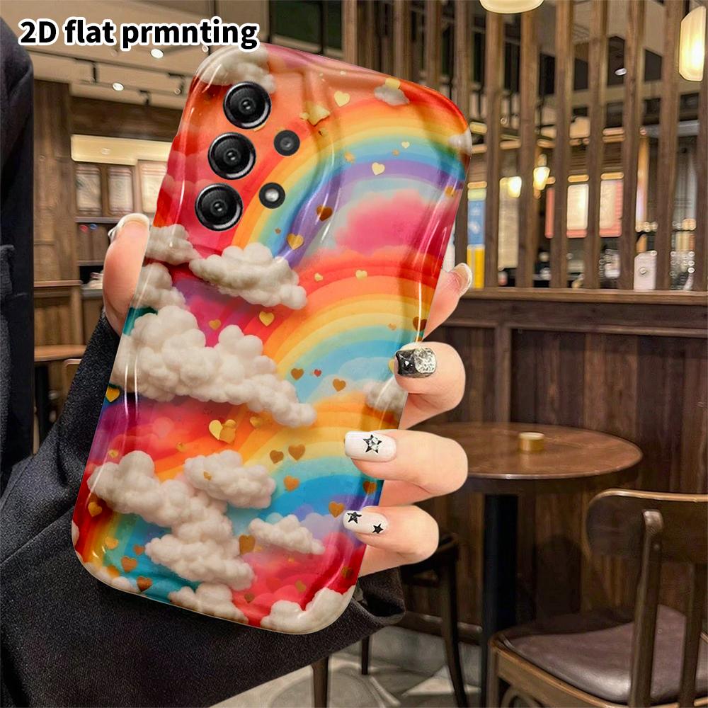 Phone Case: 2D flat, suitable for Samsung Galaxy A34 A35 M05 M06 S20 S22 S21 FE Plus 5G protective case, gradient rainbow, perfect Christmas and Hallo