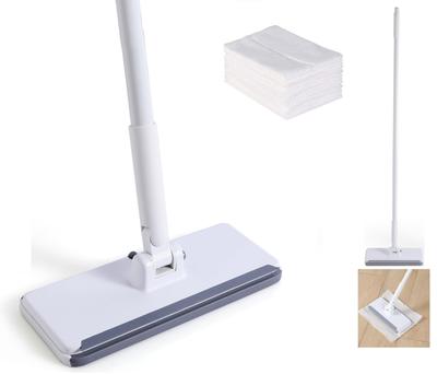 CLEANHOME Floor Wiper - One-touch Attachment and Detachment In 1 Second - 2-in-1 Water Squeegee - Wet and Dry Mop - Cleaning Cloth - Flooring