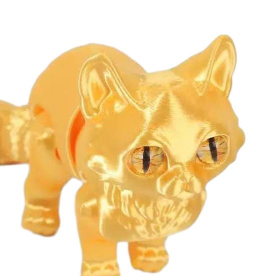 3D Printed Cat Articulated Cute Cat Fidget Toy Desktop Pet with Movable Joints Stress Relief Toy for Home Office Desk Classroom