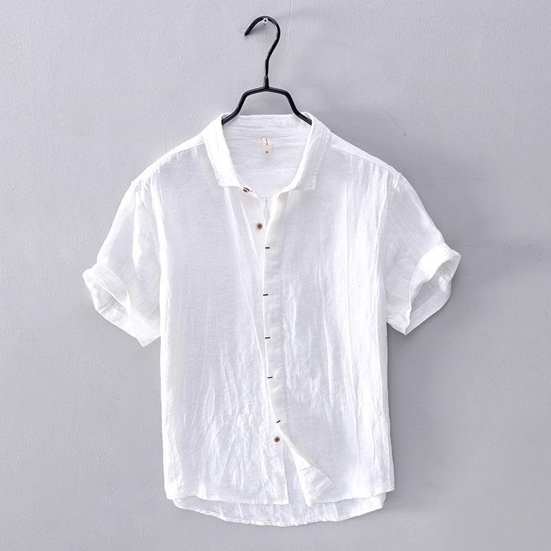 Sommer Baumwolle Tees Männer Chinesischen Stil Retro Kleidung Einfarbig Stehkragen V-ausschnitt Kurze Ärmel Tops & T-shirts Casual Atmungsaktive t-shirt