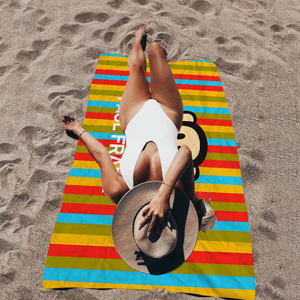 Fashion P-Paul Frank Microfiber Blanket Quick Drying Beach Towels Oversized Printing Super Absorbent Pool Towel Blanket